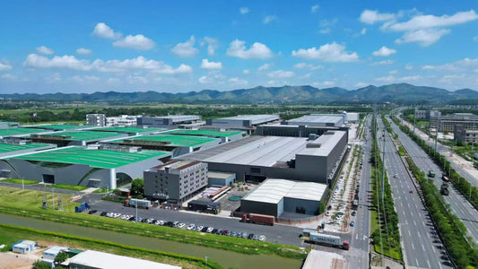 Aerial view of the Valora manufacturing facility visited by spa dealers and project buyers