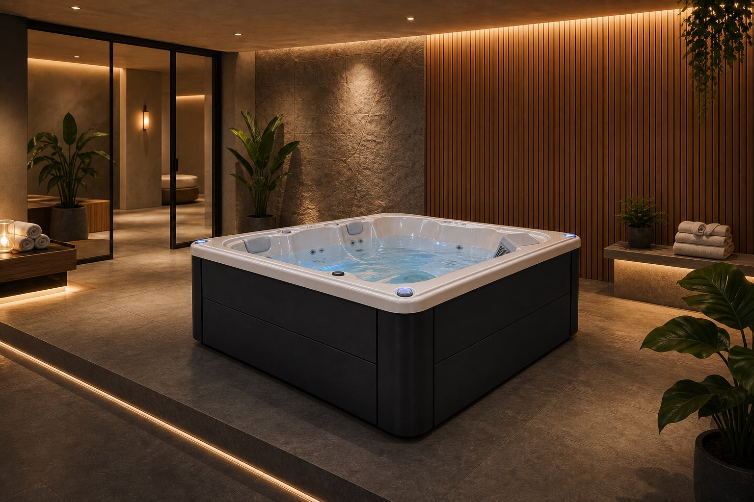 OF-6004 hot tub in a wellness project room