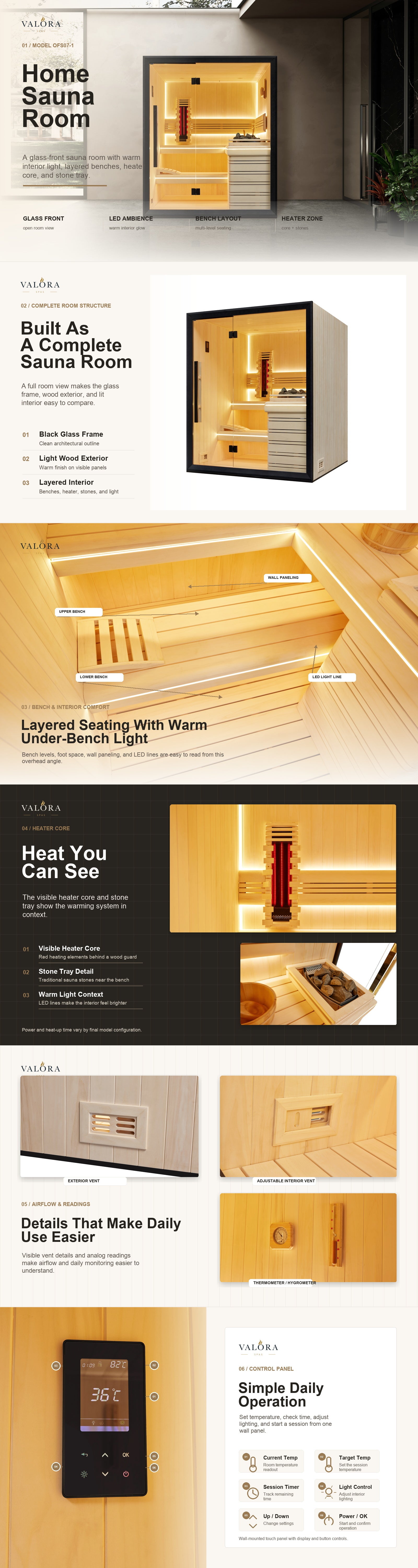 Meditation sauna room detail image set