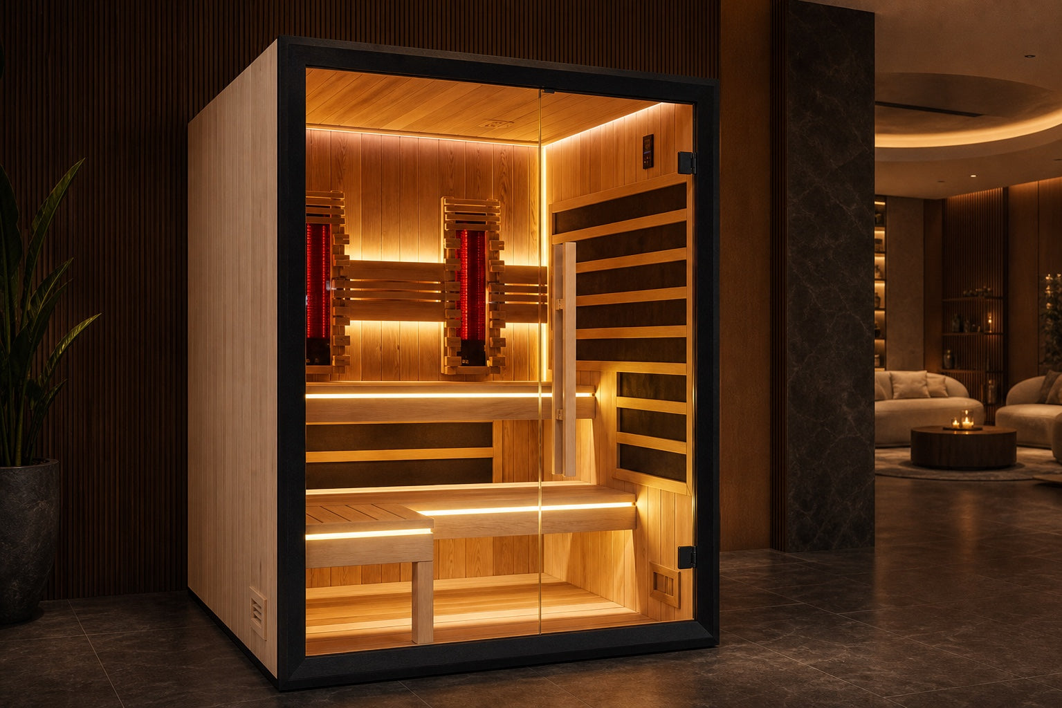 OFS08 sauna room installed in a premium spa center